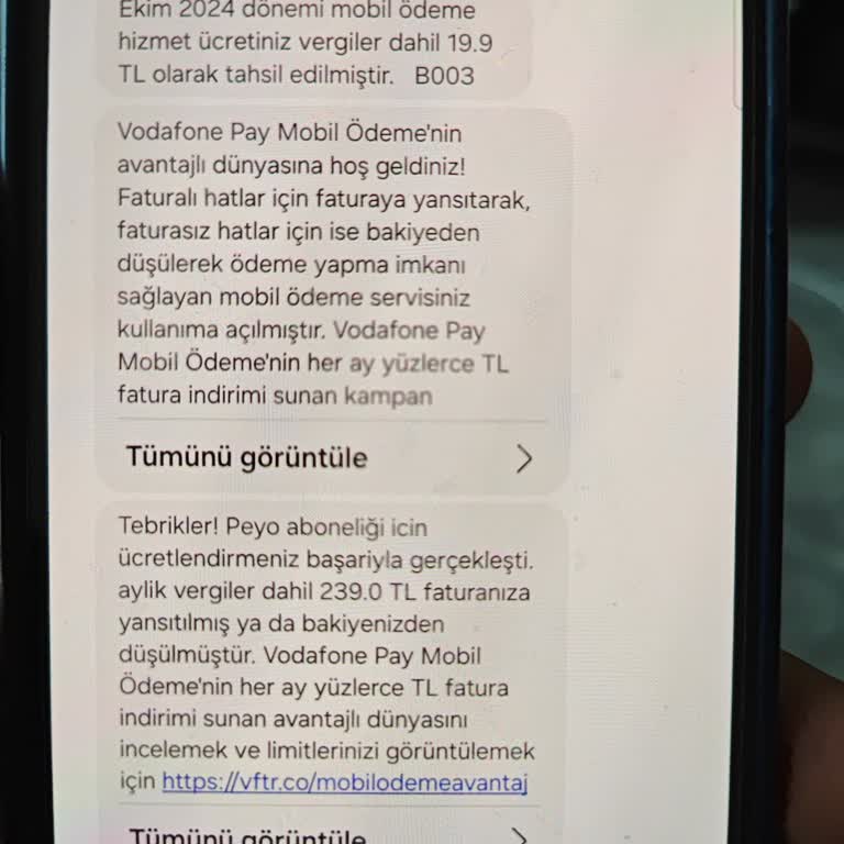 Vodafone Mobil Hat Üzerinden Beklenmedik Ücretlendirme