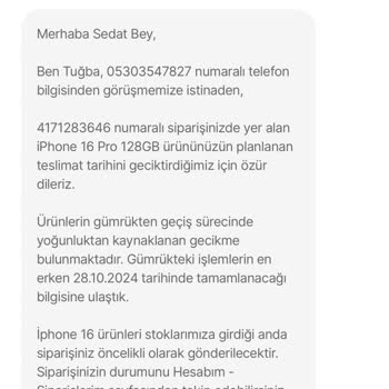 Hepsiburada'dan Sipariş Edilen İphone'un Teslimatında Yaşanan Gecikmeler