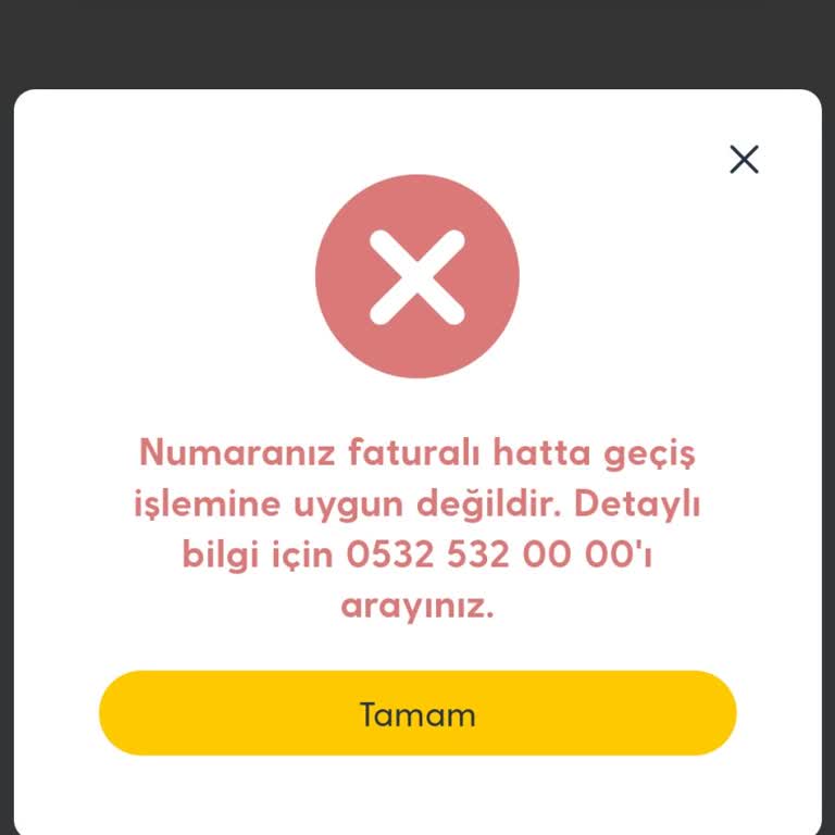 Turkcell'e Geçişte Sürekli Hata Mesajı Alıyorum