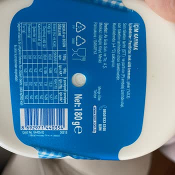 İçim Marka Kaymakta Plastik Koku Şoku