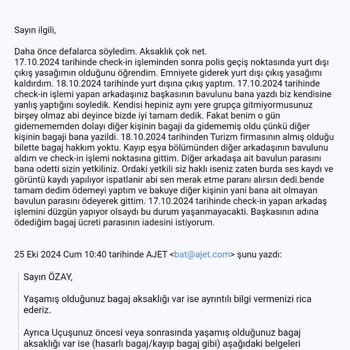 Yanlış Bagaj İşlemi Nedeniyle Mağduriyet