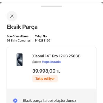 Eksik Hediye Saat Ve Bekleyen Talep Sorunu
