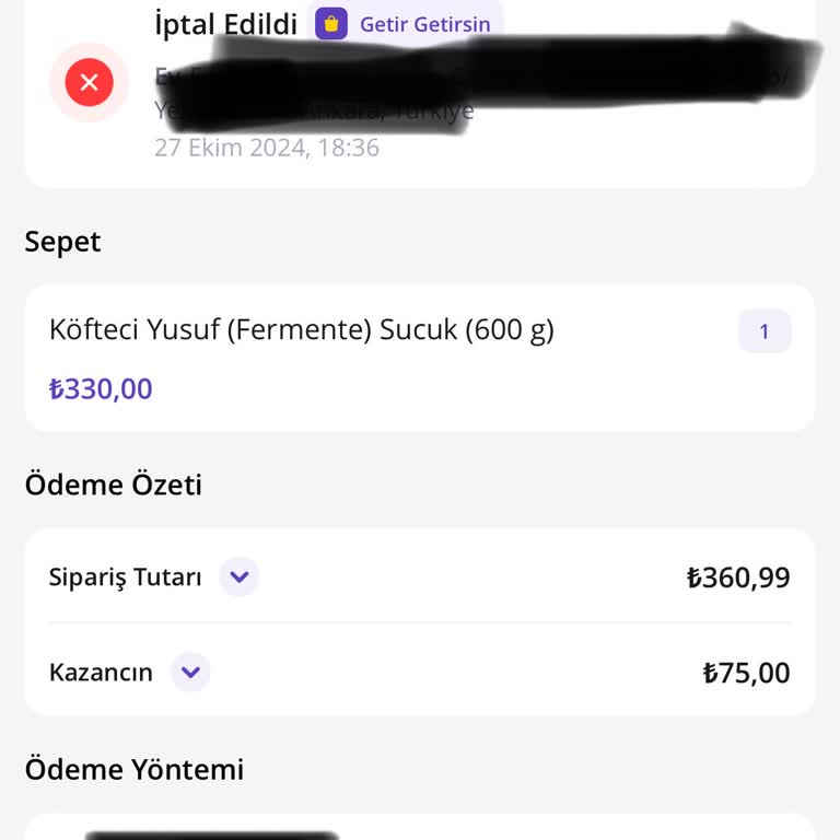 Çiğ Sucuk Siparişim Neden İade Edilmiyor?