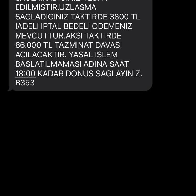 05425784651 Tarafından Gelen Yanıltıcı Mesaj!