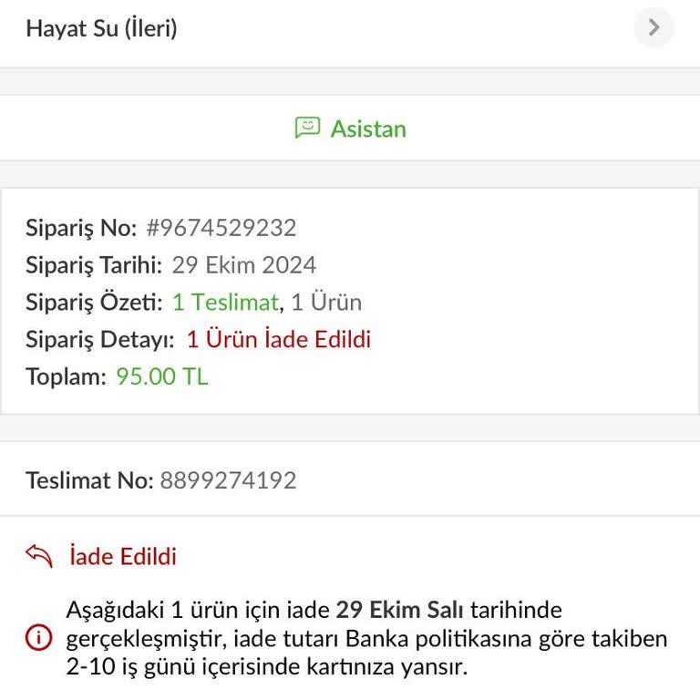 Hayat Su Trendyol Hızlı Market'te Su Siparişi Sorunu Ve Saygısız Hizmet!