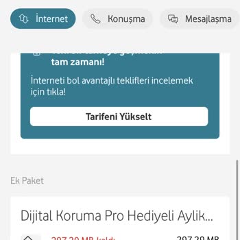Vodafone Ek Paket Ücreti Ve Hatalı GB Sorunu