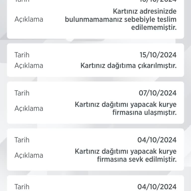 Kartım Teslim Edilmedi Ve Yanlış Bilgilendirme