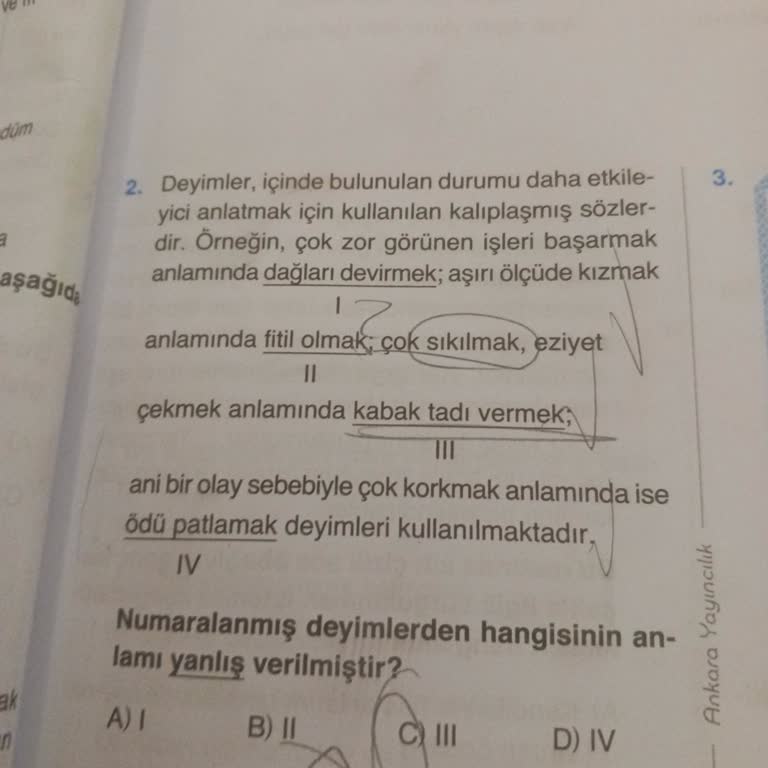 Ankara Yayıncılık Yanlış Soru Ve Cevap Anahtarı Sorunu