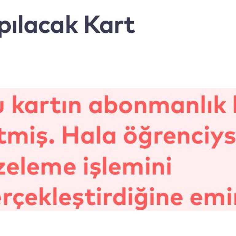 İstanbul Kartıma Abonman Yükleyememe Sorunu