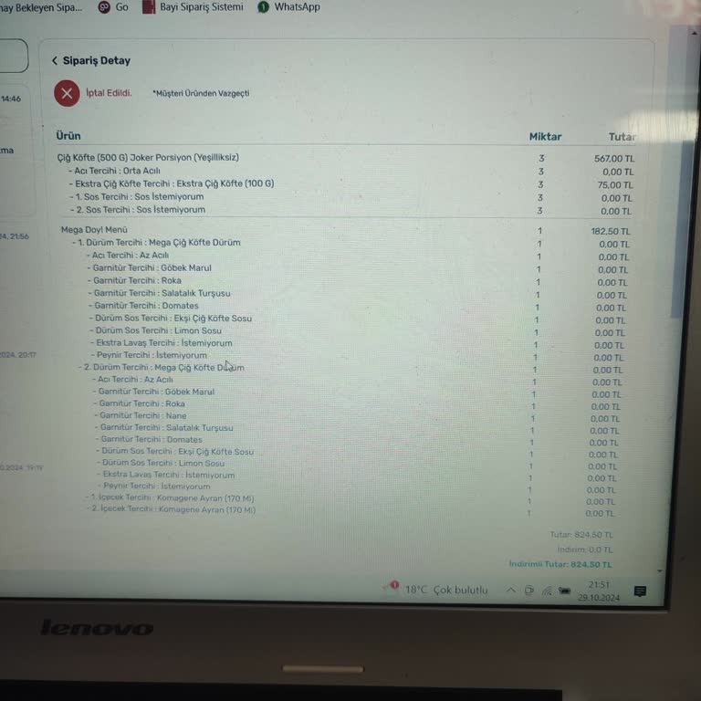 İptal Edilen Sipariş Mağduriyeti