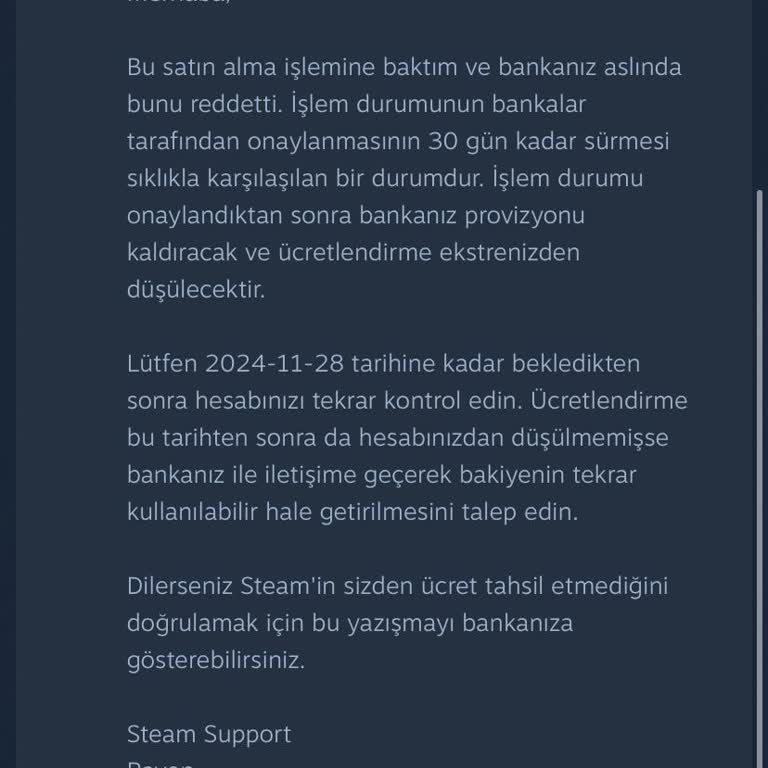 Steam Oyun Alımı Ve Ziraat Bankası Müşteri Hizmetleri Sorunu