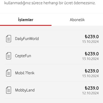 Vodafone İzinsiz Ödeme Kesintileri Ve İade Talebi