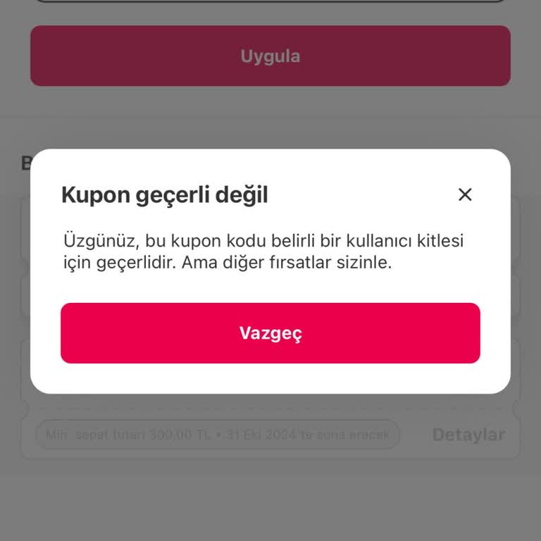 Kullanılamayan İndirim Kuponu Mağduriyeti