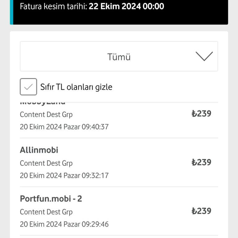 İzinsiz Vodafone Pay Ücretlendirmesi