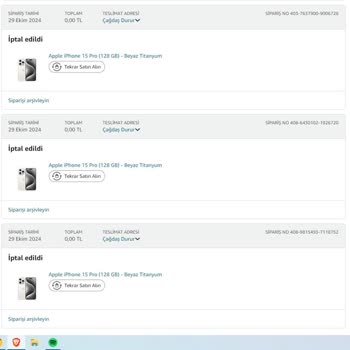 Amazon Sipariş İptalleri Ve Müşteri Hizmetleri Sorunu