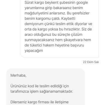 Kayıp Kargo Ve Hepsiburada'nın Sorumluluk Almaması