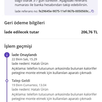 Ücret İadesinde Gecikme Ve Eksik Ürün Sorunu