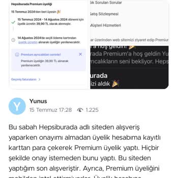 Hepsiburada Premium Üyelik Ücreti Sorunu