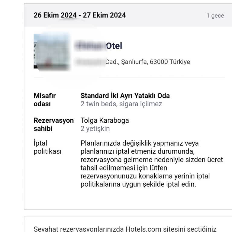 Otel Rezervasyonu İptalinde İade Sorunu