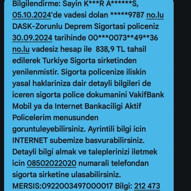 Yanlış Yenilenen DASK Poliçesi Ve İade Sorunu