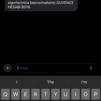 Yanlış SMS: İlgim Olmayan Araç Ve Güvence Hesabı
