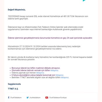 Türk Telekom'da Nakil Ve Fatura Sorunu