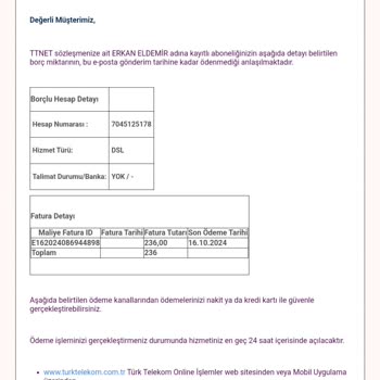 Türk Telekom'da Nakil Ve Fatura Sorunu