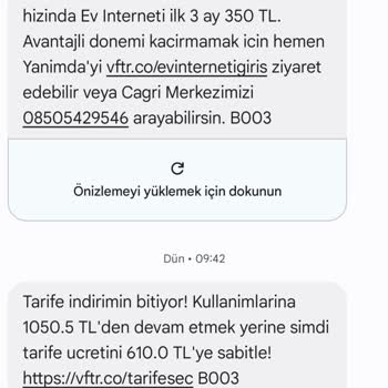 Vodafone Tarife Yenileme Sorunu Ve Müşteri Hizmetleri Deneyimi