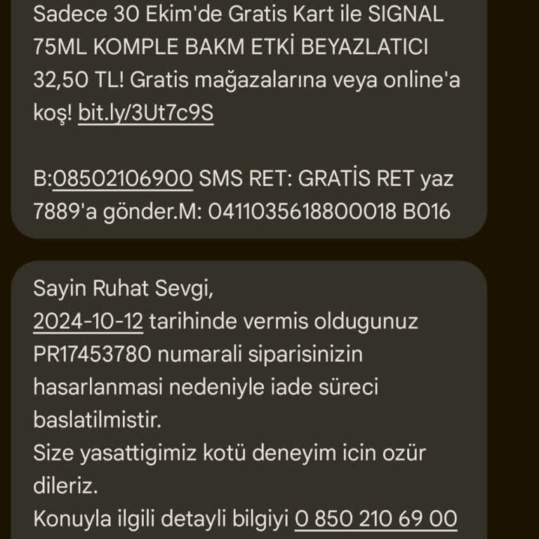 Teslimat Sorunu Ve Eksik Bilgilendirme