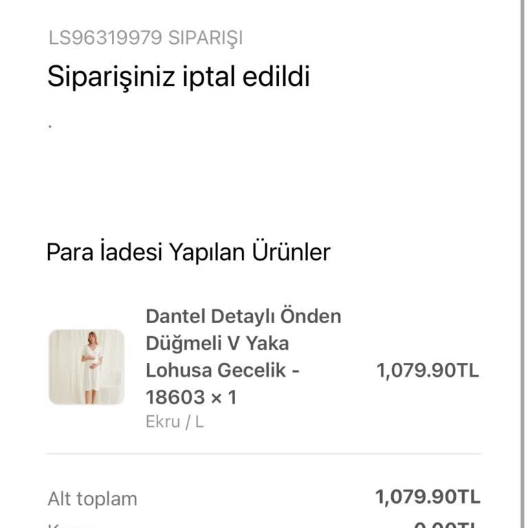 Lohusa Sepeti'nde Sipariş Ve İade Sorunu