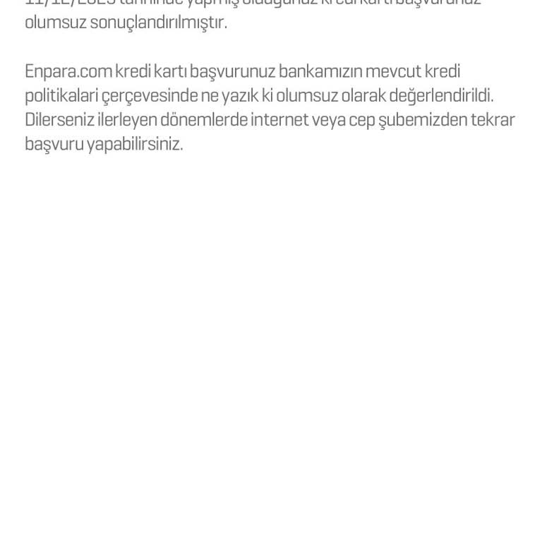 Enpara'nın Kredi Kartı Başvuru Sürecindeki Sorunlar