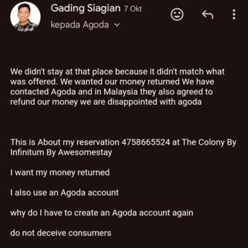 Agoda enttäuschende Erfahrung falsches Zimmer und keine Rückerstattung