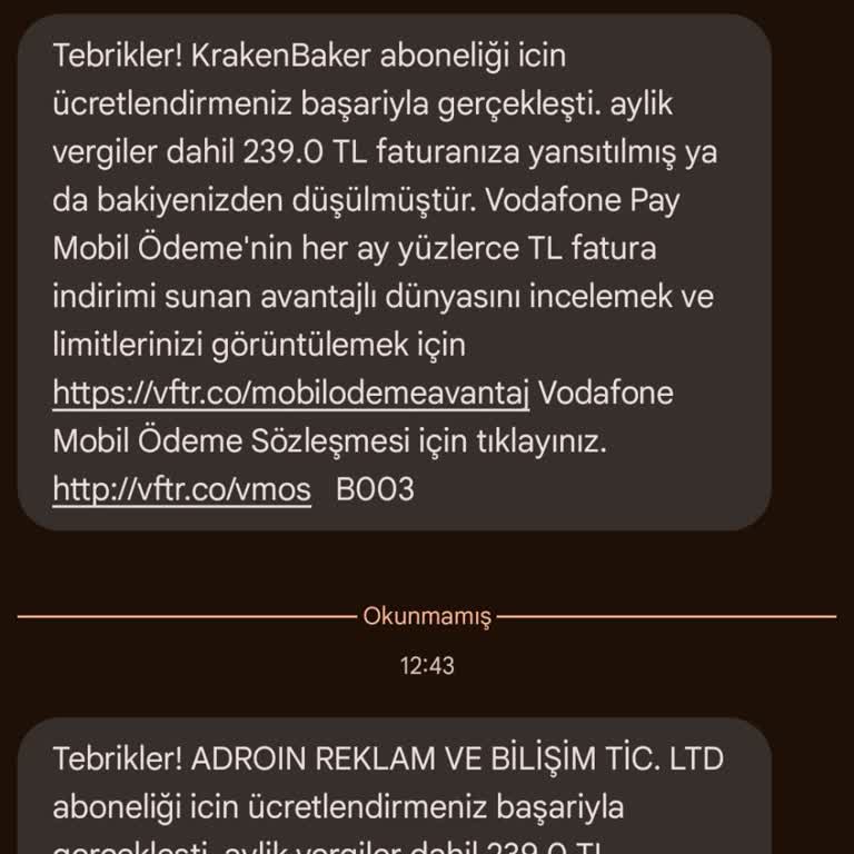 Haberim Olmadan Yapılan Üyelik Ücretlendirmesi