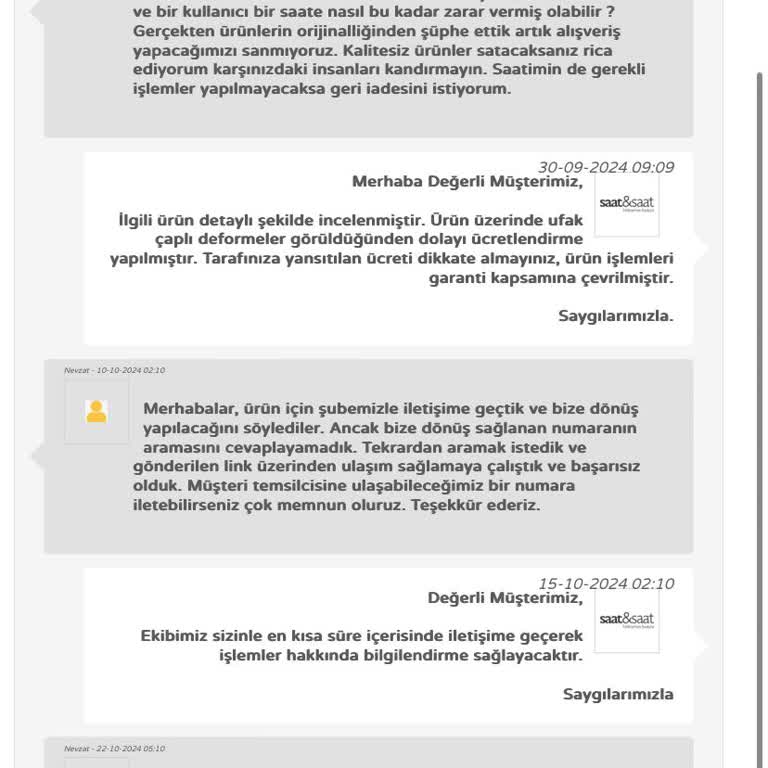 Saatin Garanti Sürecinde İletişim Sorunları Ve Değişim Beklentisi