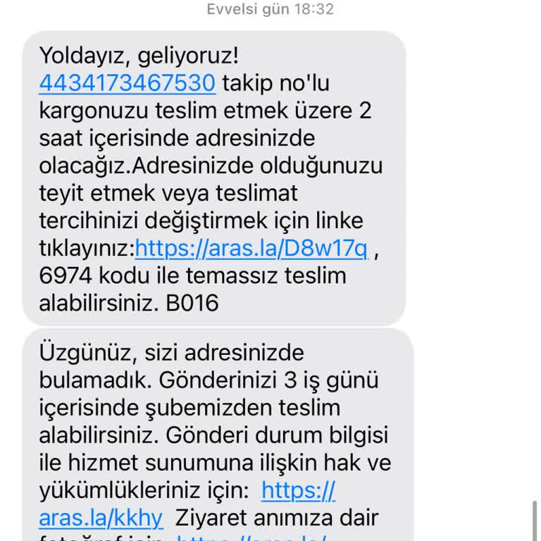 Aras Kargo Teslimat Sorunları