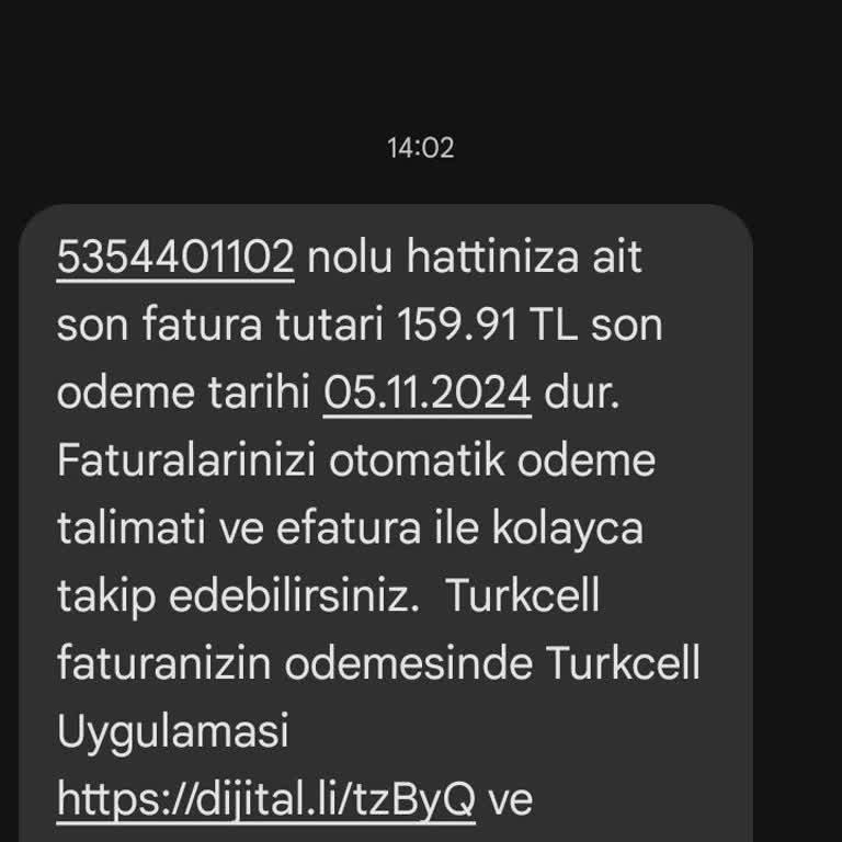 Yanlış Fatura Mesajı Sorunu