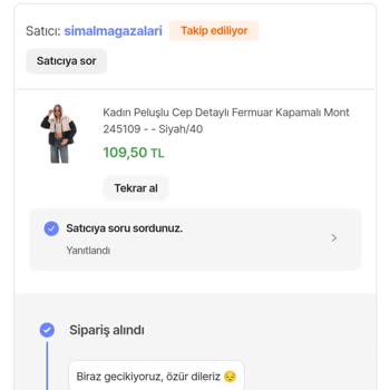 Yanlış Fiyat Nedeniyle Gönderilmeyen Montlar Ve Müşteri Odaklı Olmayan Hizmet