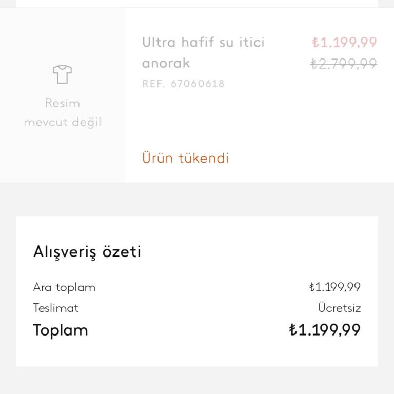 Stok Yetersizliği Nedeniyle İptal Edilen Sipariş