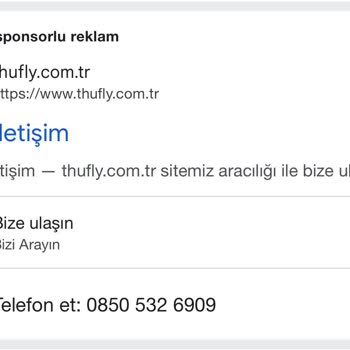 Thufly.com.tr Bilet Çağrı Merkezi Ajet İletişim Adı Altında Yanıltıyor!