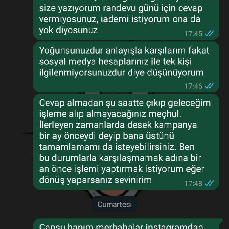 Randevu Sorunu Ve İade Talebi