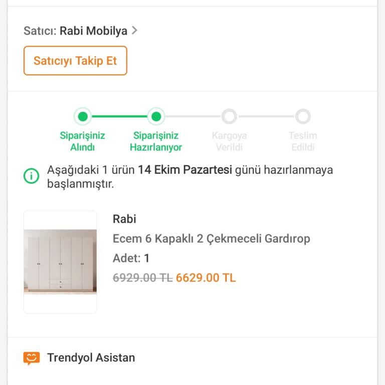 Gardırop Teslimatında 25 Günlük Gecikme Ve İletişim Sorunları