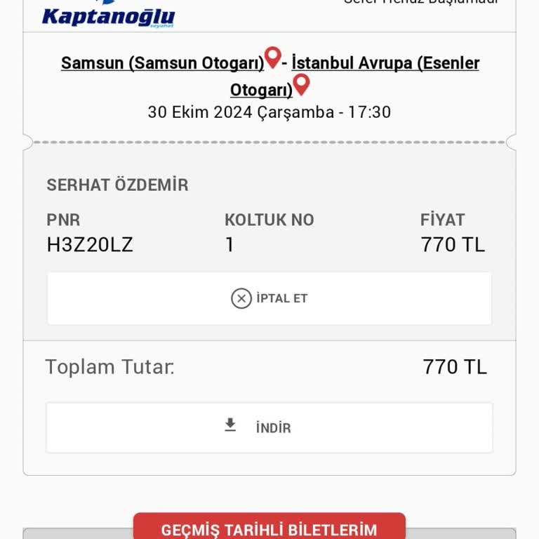Otobüs Seferi Ve Koltuk Değişikliği Mağduriyeti