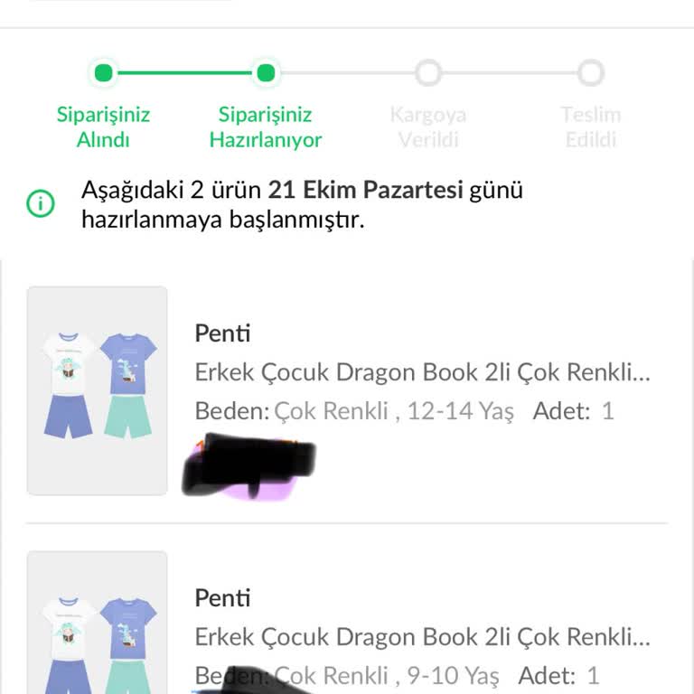 Penti Trendyol Üzerinden Aldığım Pijama Takımı Kargoya Verilmiyor
