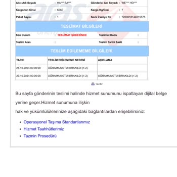 Yanlış İsimle Arama Ve Kargo Teslim Sorunları