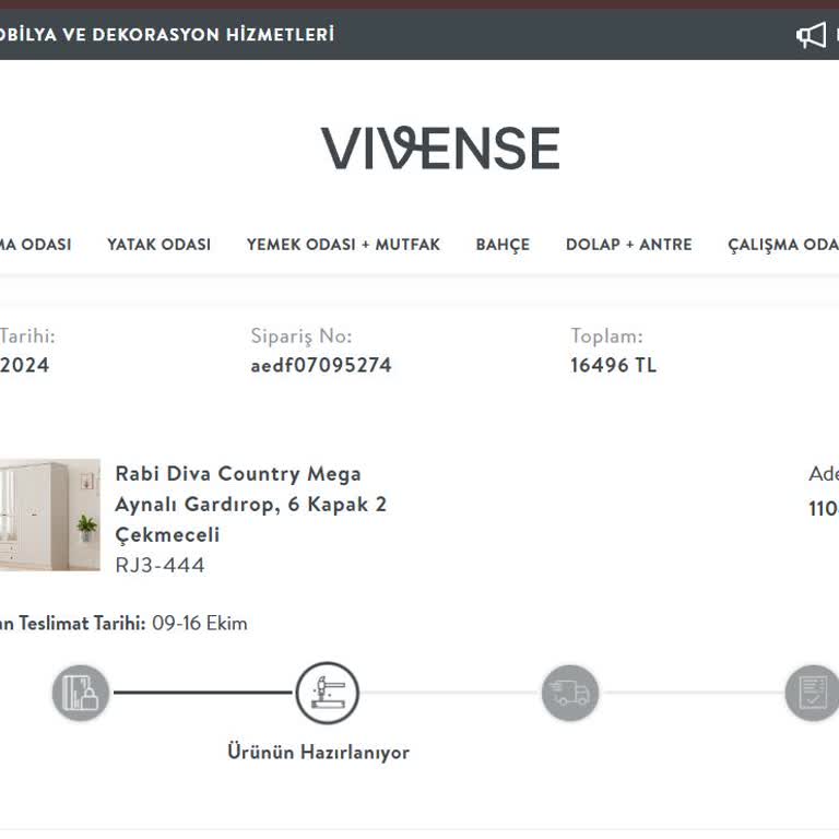 Vivense Siparişim Teslim Edilmedi Ve Para İadesi Yapılmadı