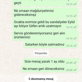 Teslim Edilen Sandalyeler Kullanılamıyor