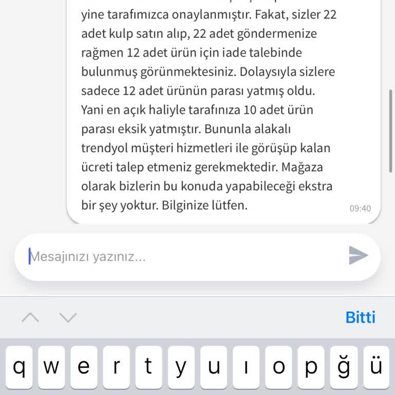 Yanlış Ürün Ve Eksik İade Sorunu