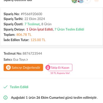 Trendyol'dan Sipariş Edilen Çoraplar Teslim Edilmedi