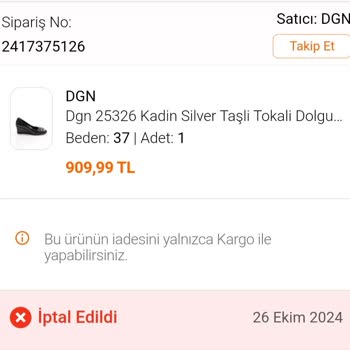İptal Edilen Siparişin Ücreti İade Edilmiyor
