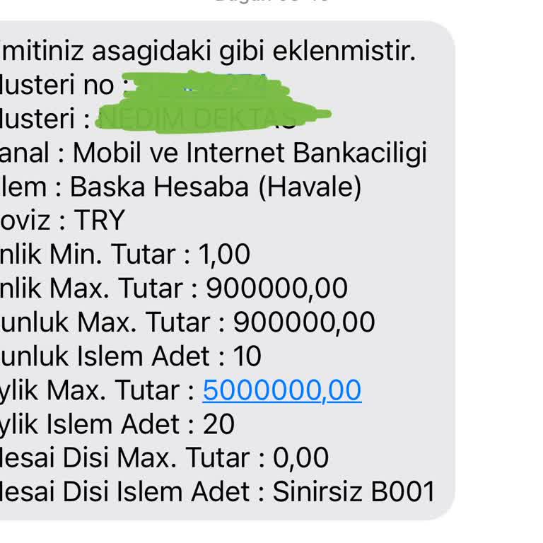 EFT Limiti Artışı Engeli Ve Kötü Müşteri Hizmeti